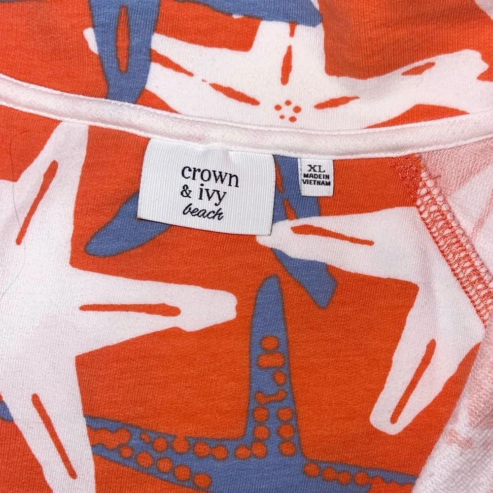 Orange Starfish Print Pullover - Picture 5 of 7